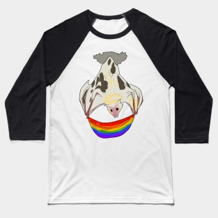 Pride Flag Vitiligo Bat Queer Pride Fruit Bat Rainbow Flag Baseball T-Shirt